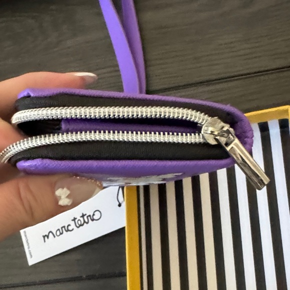 Marc Tetro White Bichon Frise Striped Purple and Black Wallet - Picture 6 of 8